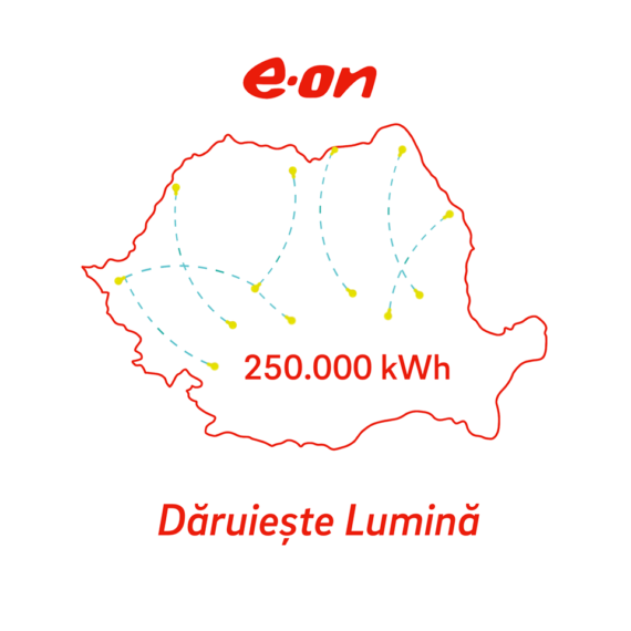 Dăruiește lumină | E.ON România direcționează 250.000 kwh de către cei care au nevoie de lumină
