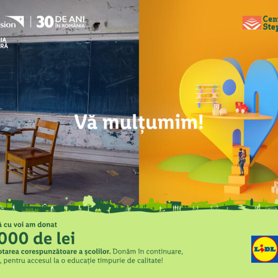 Modernizarea școlilor din România. LIDL donează 195.000 lei către World Vision și anunță o nouă campanie de strângere de fonduri, pentru Centrul Step by Step
