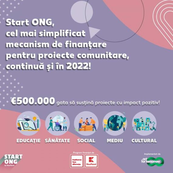 Start ONG by Kaufland. €500.000 gata să susțină ONG-urile mici și instituțiile de învățământ