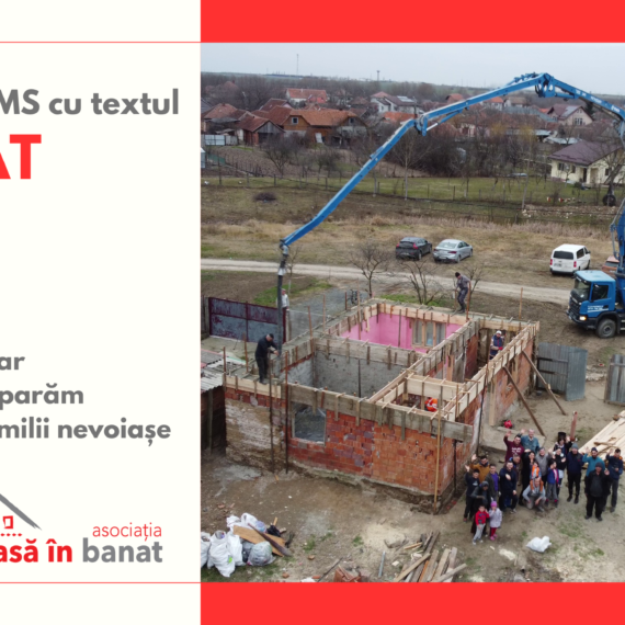 Trimite SMS cu textul BANAT la 8845 și susține programul Acasă în Banat – reparăm case pentru familii nevoiașe